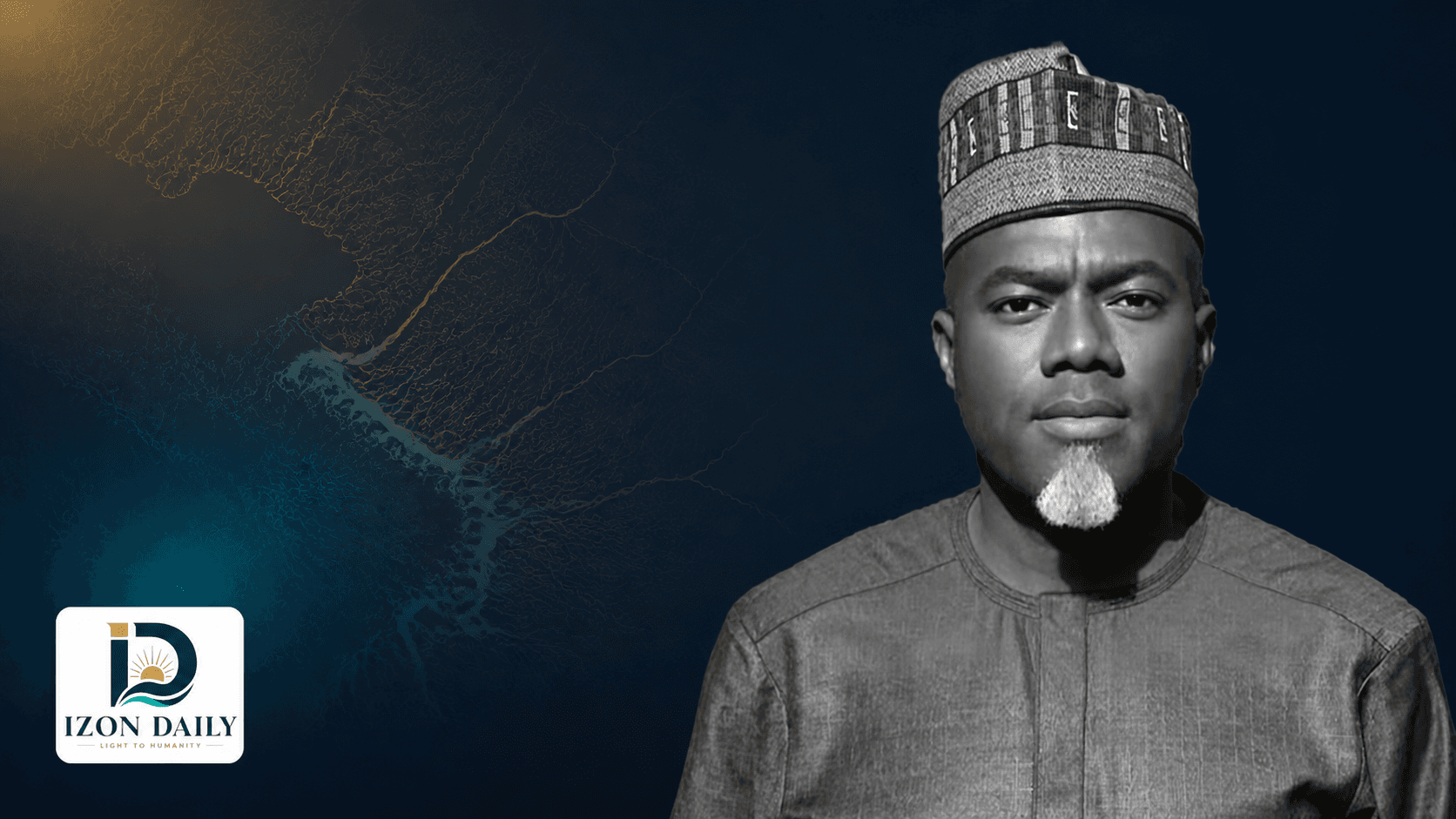 Black-and-white portrait of Bemigho Reno Omokri against an Izon Daily editorial background.